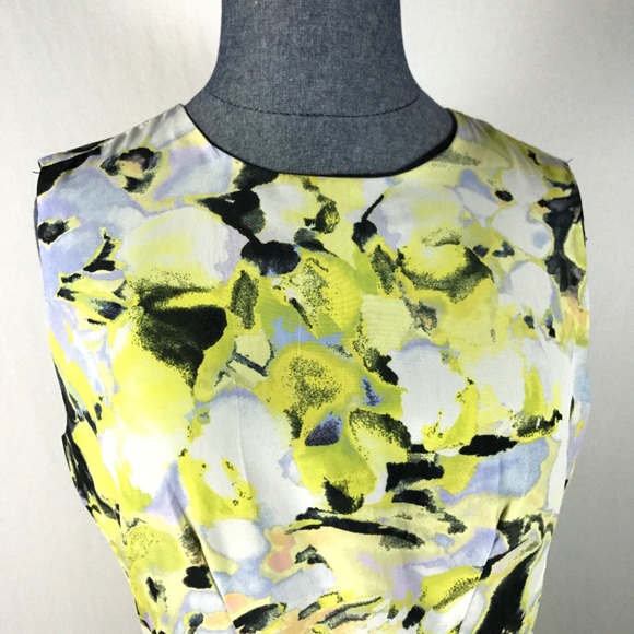 Bar III Women's Size S Yellow Floral Skater Dress - Picture 4 of 8